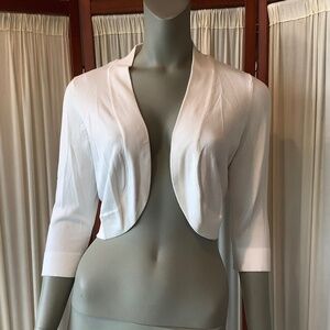 Eliza J White Bolero Knit Shrug Cardigan 3/4 Sleeve Size Medium